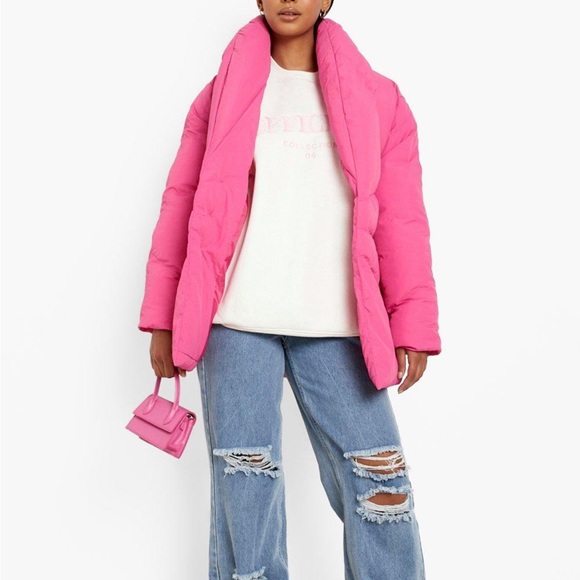Boohoo denim and pink puffer jacket (sold separately) - Picture 3 of 12